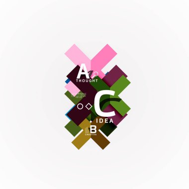 Kağıt Infographic banner şablon seçenekleriyle bir b c, infographics öğeleri