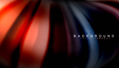 Siyah arkaplanda soyut dalga çizgileri sıvı gökkuşağı stili renk çizgileri