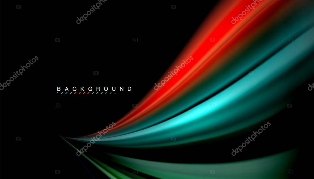 Abstract wave lines fluid rainbow style color stripes on black background. Vector artistic illustration for presentation, app wallpaper, banner or poster