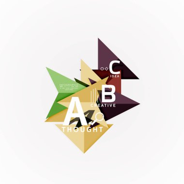 Soyut geometrik seçeneği Infographic afiş, b c adımları işlemi