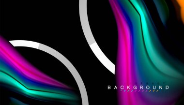 Sıvı sıvı metalik tarzı çizgi şeklinde Holografik dizayn renkleri. Sunum, app duvar kağıdı, başlık sayfası veya poster için sanatsal illüstrasyon vektör