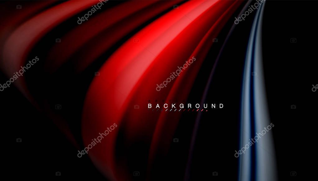 Abstract wave lines fluid rainbow style color stripes on black background. Vector artistic illustration for presentation, app wallpaper, banner or poster