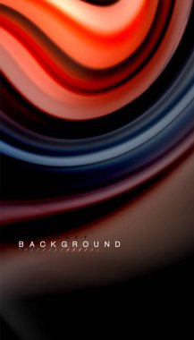 Siyah arkaplanda soyut dalga çizgileri sıvı gökkuşağı stili renk çizgileri