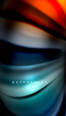 Siyah arkaplanda soyut dalga çizgileri sıvı gökkuşağı stili renk çizgileri