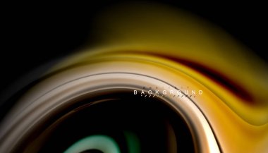 Siyah arkaplanda soyut dalga çizgileri sıvı gökkuşağı stili renk çizgileri