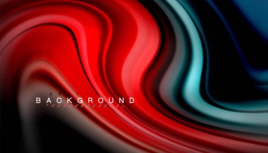 Siyah arkaplanda soyut dalga çizgileri sıvı gökkuşağı stili renk çizgileri