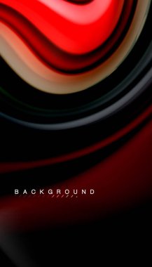 Siyah arkaplanda soyut dalga çizgileri sıvı gökkuşağı stili renk çizgileri