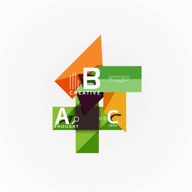 Soyut geometrik seçeneği Infographic afiş, b c adımları işlemi