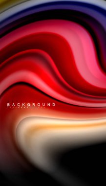 Siyah arkaplanda soyut dalga çizgileri sıvı gökkuşağı stili renk çizgileri