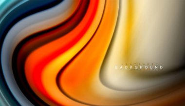 Siyah arkaplanda soyut dalga çizgileri sıvı gökkuşağı stili renk çizgileri