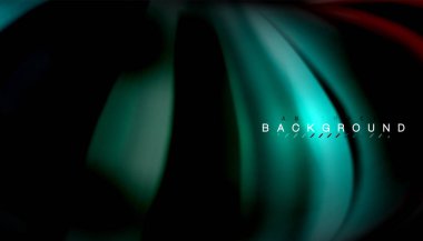 Siyah arkaplanda soyut dalga çizgileri sıvı gökkuşağı stili renk çizgileri