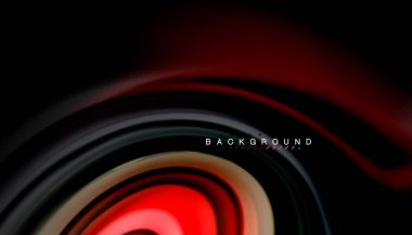 Siyah arkaplanda soyut dalga çizgileri sıvı gökkuşağı stili renk çizgileri