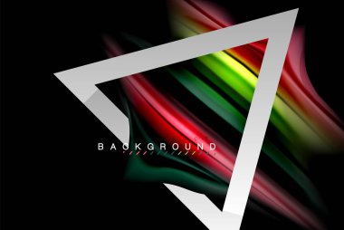 Sıvı sıvı metalik tarzı çizgi şeklinde Holografik dizayn renkleri. Sunum, app duvar kağıdı, başlık sayfası veya poster için sanatsal illüstrasyon vektör