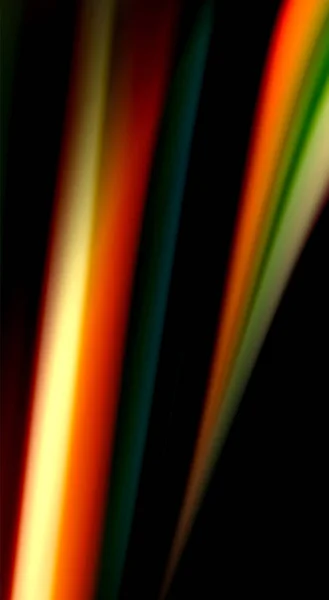 黒の背景に流体虹色ベクトル波行とまんじ — ストックベクタ