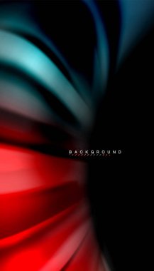 Siyah arkaplanda soyut dalga çizgileri sıvı gökkuşağı stili renk çizgileri