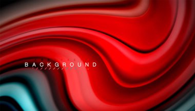 Siyah arkaplanda soyut dalga çizgileri sıvı gökkuşağı stili renk çizgileri