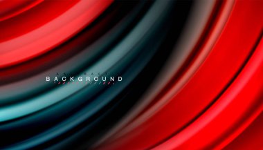 Siyah arkaplanda soyut dalga çizgileri sıvı gökkuşağı stili renk çizgileri