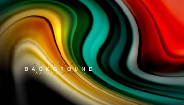 Siyah arkaplanda soyut dalga çizgileri sıvı gökkuşağı stili renk çizgileri