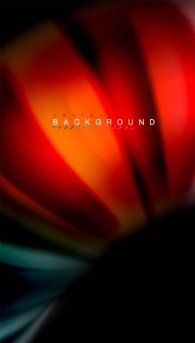 Siyah arkaplanda soyut dalga çizgileri sıvı gökkuşağı stili renk çizgileri