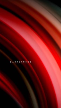 Siyah arkaplanda soyut dalga çizgileri sıvı gökkuşağı stili renk çizgileri