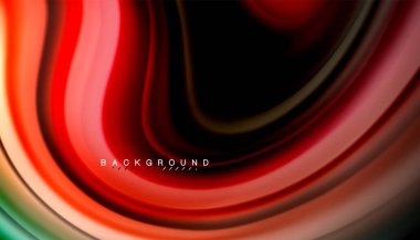 Siyah arkaplanda soyut dalga çizgileri sıvı gökkuşağı stili renk çizgileri