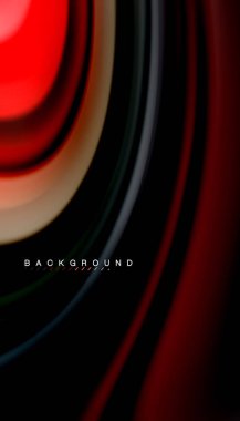 Siyah arkaplanda soyut dalga çizgileri sıvı gökkuşağı stili renk çizgileri