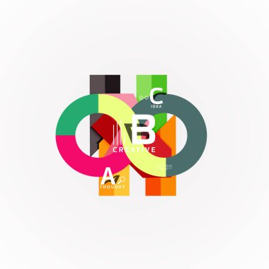 Soyut geometrik seçeneği Infographic afiş, b c adımları işlemi