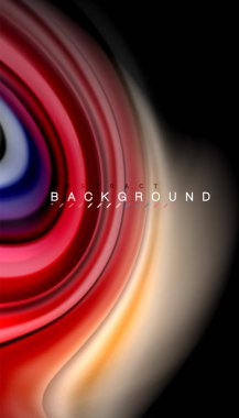 Siyah arkaplanda soyut dalga çizgileri sıvı gökkuşağı stili renk çizgileri