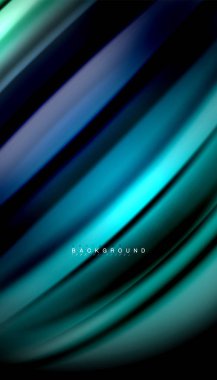 Siyah arkaplanda soyut dalga çizgileri sıvı gökkuşağı stili renk çizgileri