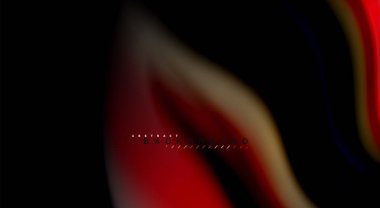 Sıvı gökkuşağı renkleri siyah arka plan üzerinde vektör dalga çizgiler ve kıvrımlar