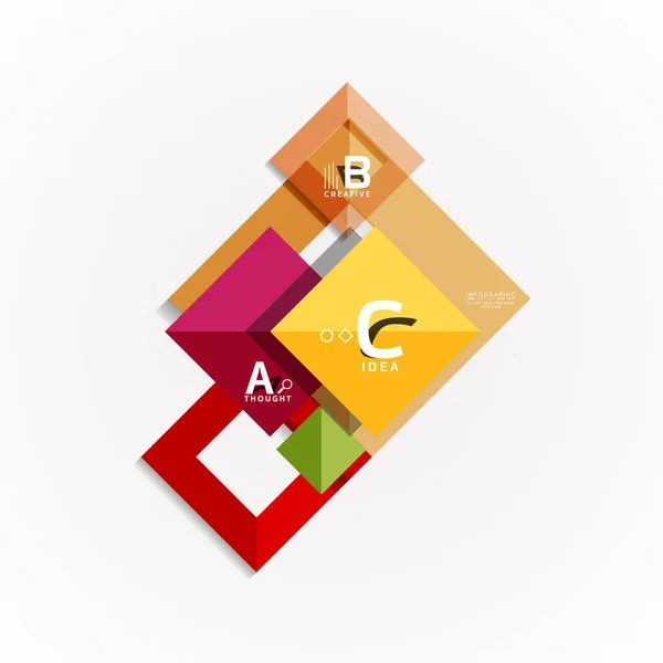 Abstrakcja geometryczna opcja infografikę banery, b c etapów procesu — Wektor stockowy