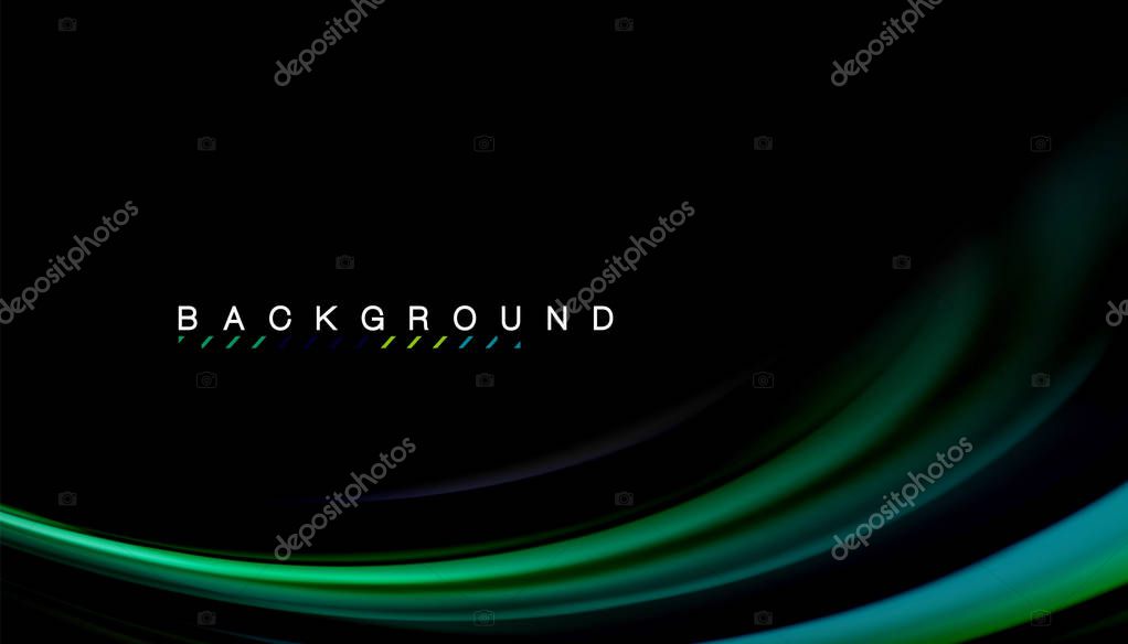 Abstract wave lines fluid rainbow style color stripes on black background. Vector artistic illustration for presentation, app wallpaper, banner or poster