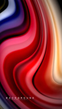 Siyah arkaplanda soyut dalga çizgileri sıvı gökkuşağı stili renk çizgileri