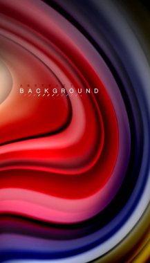 Dalga satırları sıvı gökkuşağı tarzı renk çizgili siyah arka plan üzerine soyut. Sunum, app duvar kağıdı, başlık sayfası veya poster için sanatsal illüstrasyon vektör