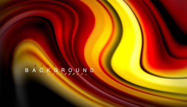 Siyah arkaplanda soyut dalga çizgileri sıvı gökkuşağı stili renk çizgileri