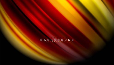 Siyah arkaplanda soyut dalga çizgileri sıvı gökkuşağı stili renk çizgileri