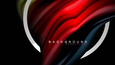 Sıvı sıvı metalik tarzı çizgi şeklinde Holografik dizayn renkleri. Sunum, app duvar kağıdı, başlık sayfası veya poster için sanatsal illüstrasyon vektör