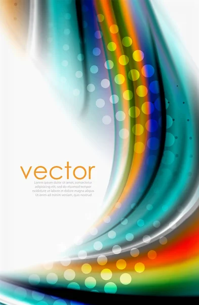 虹色の波ベクトルの抽象的な背景をぼかした写真 — ストックベクタ
