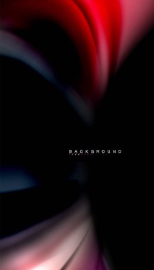 Siyah arkaplanda soyut dalga çizgileri sıvı gökkuşağı stili renk çizgileri