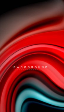 Siyah arkaplanda soyut dalga çizgileri sıvı gökkuşağı stili renk çizgileri