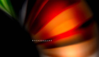 Siyah arkaplanda soyut dalga çizgileri sıvı gökkuşağı stili renk çizgileri