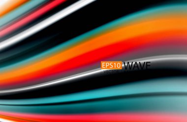 Gökkuşağı rengi dalgalar, bulanık vektör arka plan