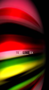 Dalga satırları sıvı gökkuşağı tarzı renk çizgili siyah arka plan üzerine soyut. Sunum, app duvar kağıdı, başlık sayfası veya poster için sanatsal illüstrasyon