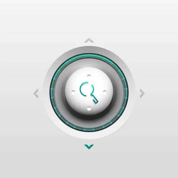 Magnifyier web ボタンを検索、アイコンを拡大します。携帯アプリや web サイトのデザイン モダンな虫眼鏡記号 — ストックベクタ
