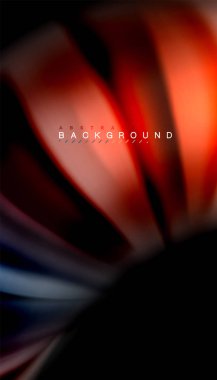 Siyah arkaplanda soyut dalga çizgileri sıvı gökkuşağı stili renk çizgileri