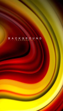 Siyah arkaplanda soyut dalga çizgileri sıvı gökkuşağı stili renk çizgileri