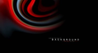 Sıvı gökkuşağı renkleri siyah arka plan üzerinde vektör dalga çizgiler ve kıvrımlar