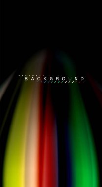 Dalga satırları sıvı gökkuşağı tarzı renk çizgili siyah arka plan üzerine soyut. Sunum, app duvar kağıdı, başlık sayfası veya poster için sanatsal illüstrasyon