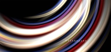 Siyah arka plan üzerinde renkli dalga satırları