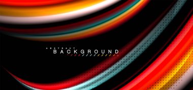 Siyah arka plan üzerinde renkli dalga satırları